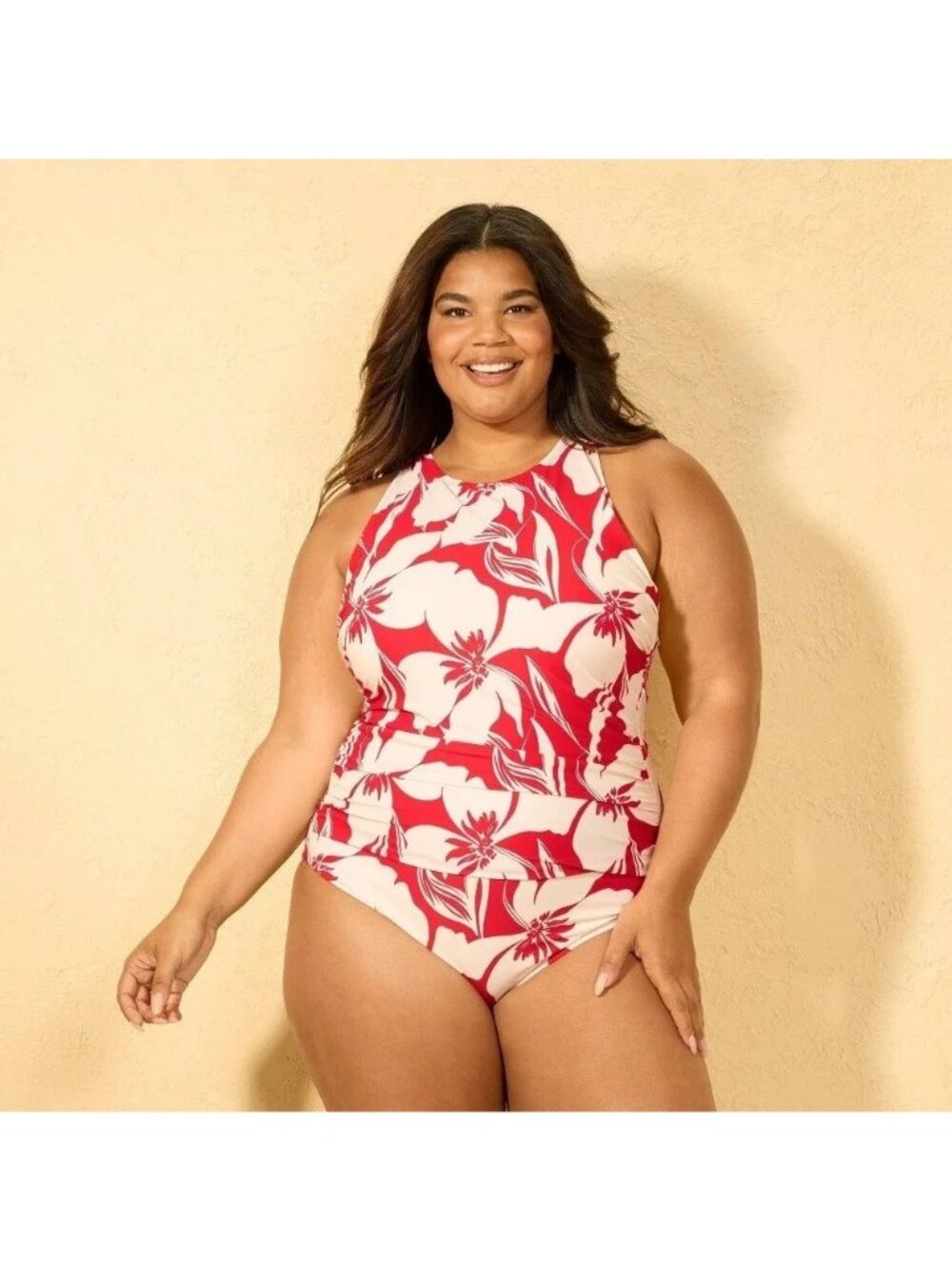 NEW Shade & Shore Women's High Neck One Piece Swimsuit